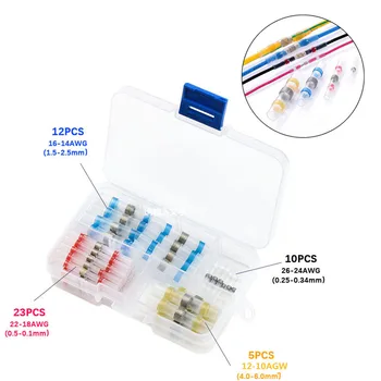 

10/20/50PCS Wire Connectors Heat Shrink Soldering Sleeve Terminals Insulated Waterproof Butt Electrical Wire Soldered Terminals