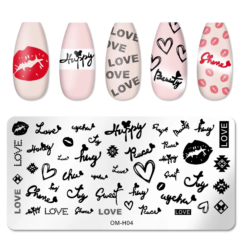 Nail Stickers Art Stamping Template Butterfly Leaves Floral Heart Stamp Plate Stencil Reusable Metal Manicure Nail Accessories