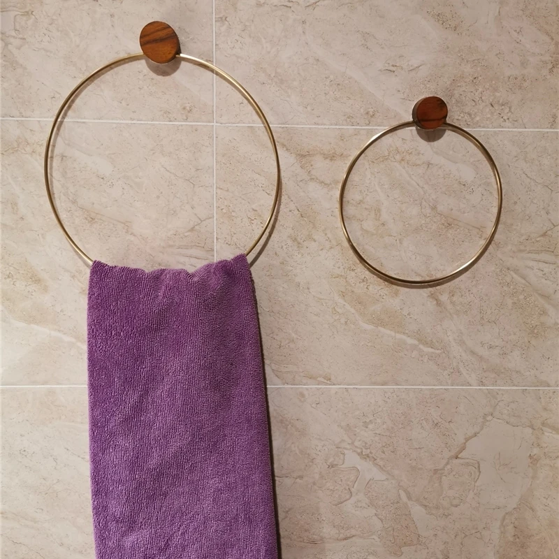 Набор колец для полотенец S& L настенный Дырокол Бесплатные полки для хранения ванной комнаты скандинавские минималистичные украшения аксессуары латунная стойка для полотенец