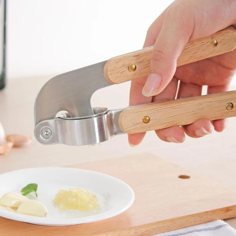 ABSS-пресс для чеснока из нержавеющей стали с деревянной ручкой измельчитель Чеснока Резак имбирный пресс слайсер кухонные аксессуары