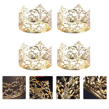 

4pcs Elegant Cake Decoration Cake Supplies Cake Crown Cake Topper for Birthday