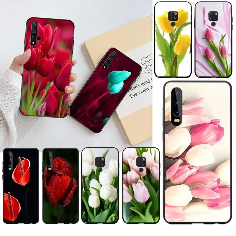 HPCHCJHM чехол для телефона с цветком тюльпана Huawei P30 P20 lite Mate 20 Pro P Smart 2019 prime|Бамперы| |