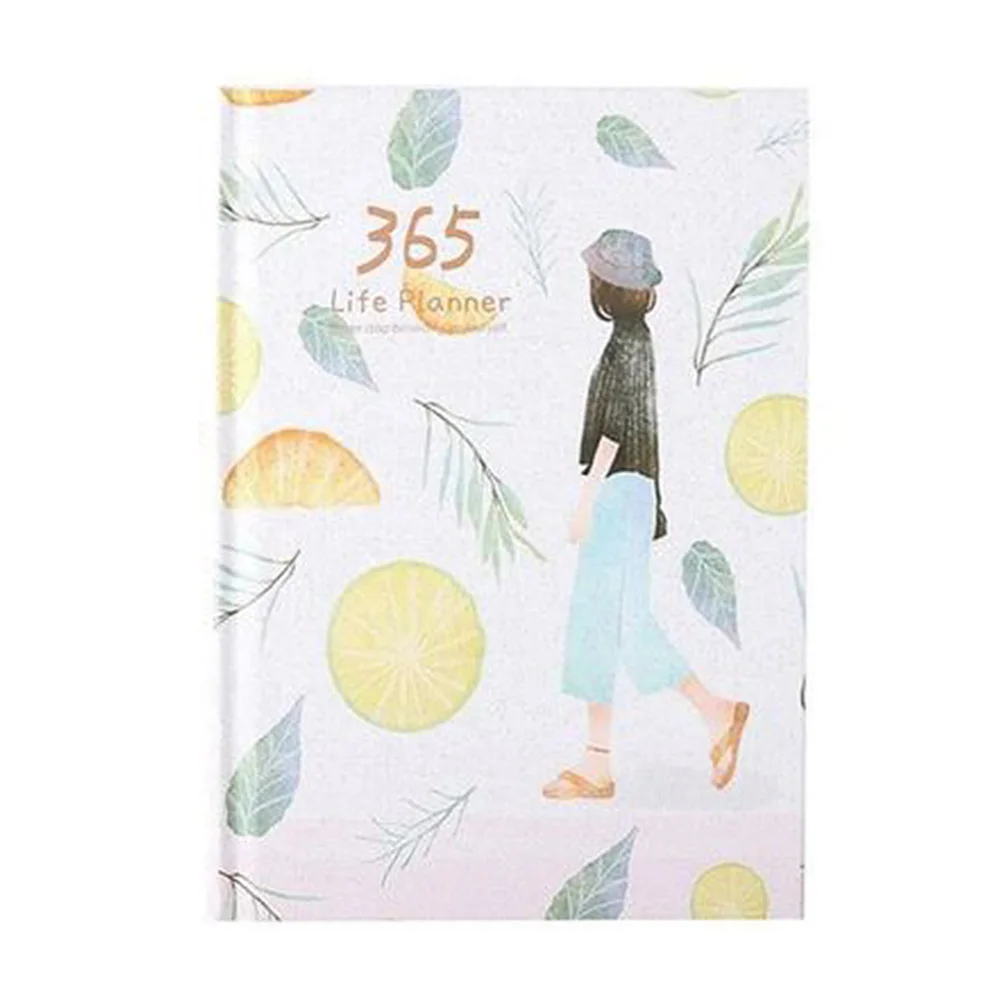 lemon Милый канцелярский блокнот 365 кавайный планировщик А5 Еженедельный ежемесячный ежедневник планировщик блокнот s или журнал школьные принадлежности - Цвет: lemon
