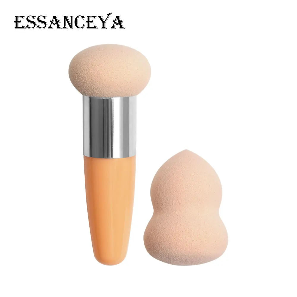 2pcs-skincolor ESSANCEYA 2 шт. кисть со спонжем для макияжа Косметическая пуховка Мягкий Гладкий укрыватель Пудра основа Губка Макияж Красота Инструменты Аксессуары - Цвет: 2pcs-skincolor