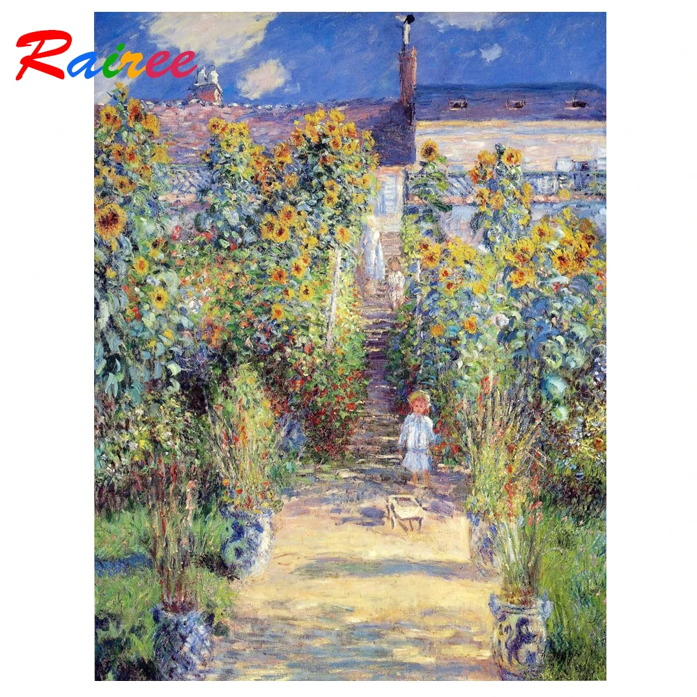 Monet знаменитая живопись влажный сад Immonet 5D сделай сам алмазная ландшафт вышивка |