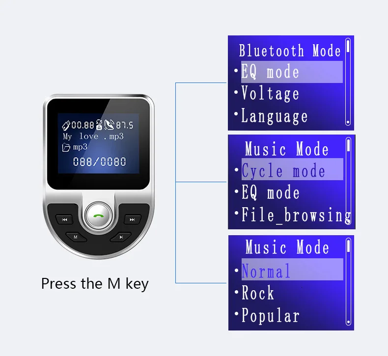 Bluetooth беспроводной Автомобильный MP3-плеер громкой связи автомобильный комплект fm-передатчик 12 В 3.1A USB зарядное устройство ЖК-дисплей Автомобильный fm-модулятор