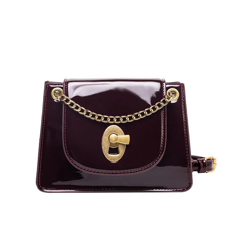 

Bags for Women 2020 Patent Leather Shiny Lock Shoulder Bag Luxury Handbags Women Bags Designer Crossbody Bags for Women Louis