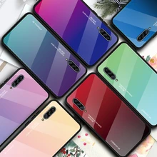 Закаленное Стекло чехол для samsung Galaxy A30S A50S A30 A40 A50 A60 A70 A80 A90 5 г Примечание 10 Pro S10 S11 Plus E градиент Цвет крышка