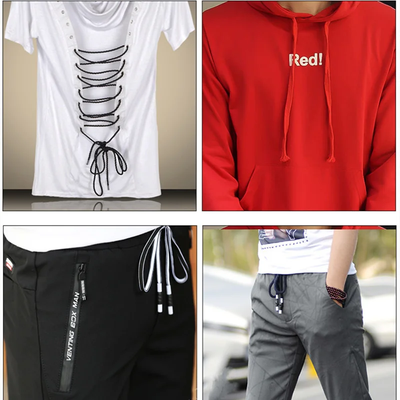 Sports Pants Clothing Accessories Pants Strap 1pc Sweatpants Drawstring Strap Metal Head Sports rope Pants Cotton thread Belt Pants Hoodies Accessories Diy Sewing Supplies