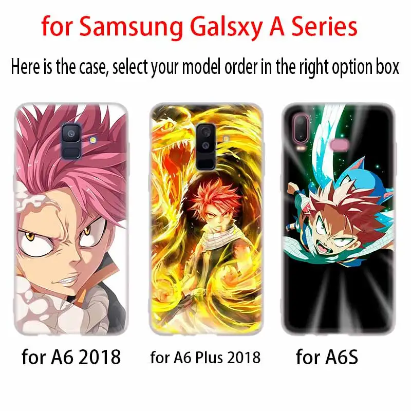 Силиконовый чехол с аниме Фея хвост для телефона Samsung A50 A70 A80 A30 A40 A90 A6 A8 A9 A7 A5 A3 Plus 2018