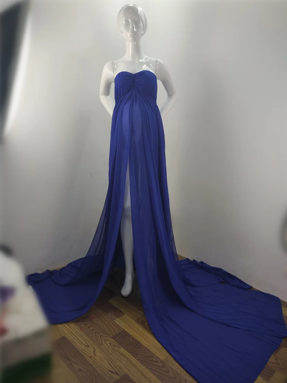 Women Chiffon Lace Maternity Dresses For Photo Shoot Split FrontPregnancy  Dress | eBay