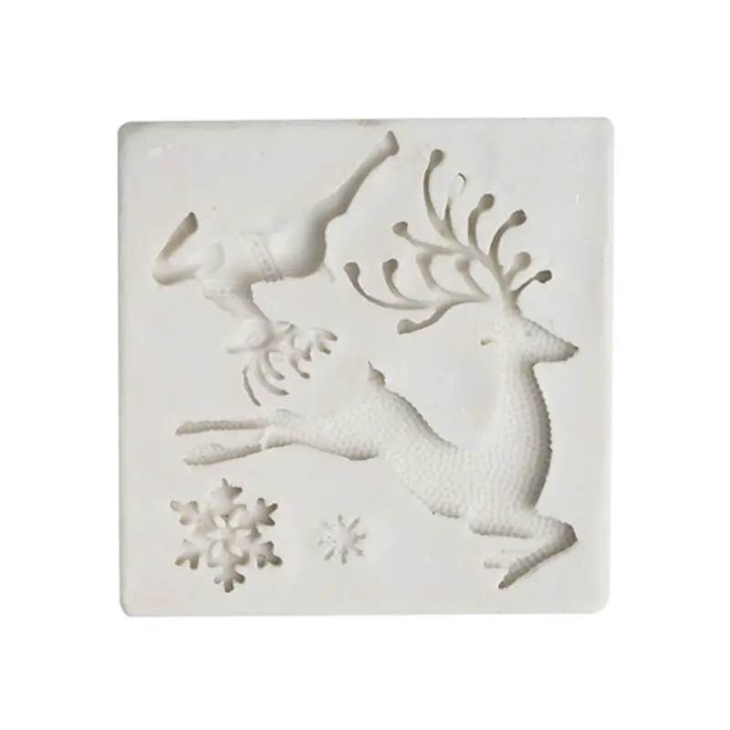 

Christmas Elk Snowflake Silicone Fondant Mold Cake Chocolate Decorating Tool Q84D for kitchen accessories