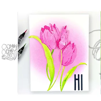 

JC Elegant Tulip Flowers Metal Cutting Dies DIY for Scrapbooking Die Cut Make Shape Stencil Craft Mold Decor Template New Design