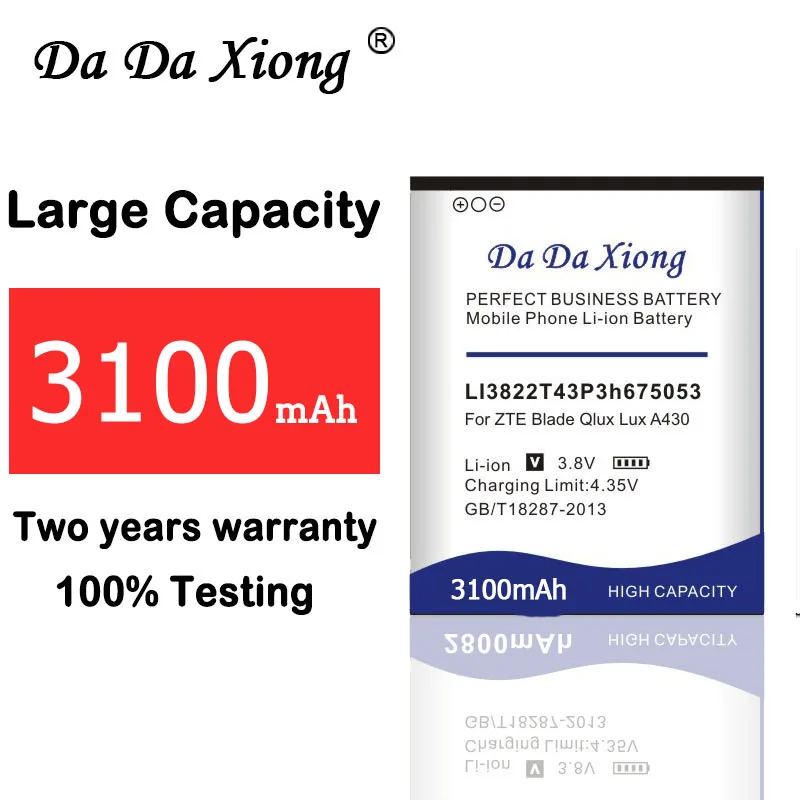 

Аккумулятор 3100 мА · ч LI3822T43P3h675053 для ZTE A430 Blade QLux Q Lux 3g 4g Beeline Pro, высокое качество