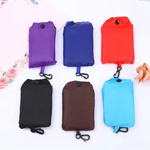 

Pocket Square Shopping Bag Environment Eco-Friendly Folding Reusable Portable Shoulder Handle Bag Polyester For Travel Grocery