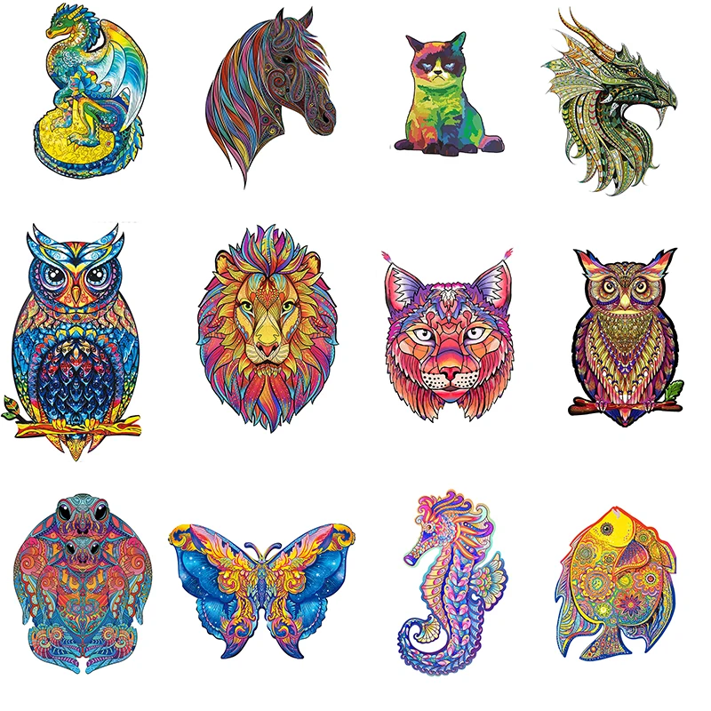 Wooden Puzzle jigsaw Mysterious Cat For Adults Kids Educational Fabulous Gift Interactive Games