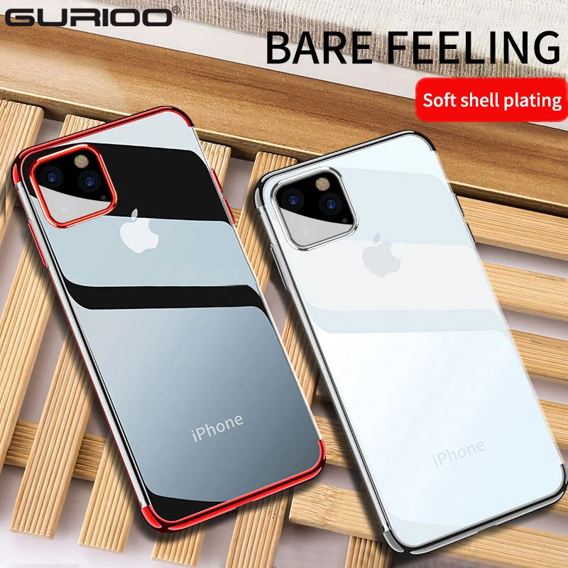Luxury Transparent Case For iPhone X XS Max XR 6 6S 7 8 Plus Thin Clear Plating Soft TPU Cover 11 Pro 5 S SE |