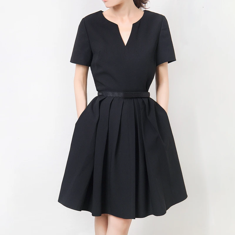 Najtaniej TWOTWINSTYLE elegancka marszczona sukienka kobiet V Neck z krótkim rękawem wysokiej talii skrzydła sukienki a line dla kobiet moda 2019 ubrania nowe