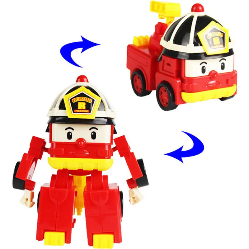 4 шт./лот Детские корейские игрушки Robocar Poli трансформация янтарный Рой фигурка для
