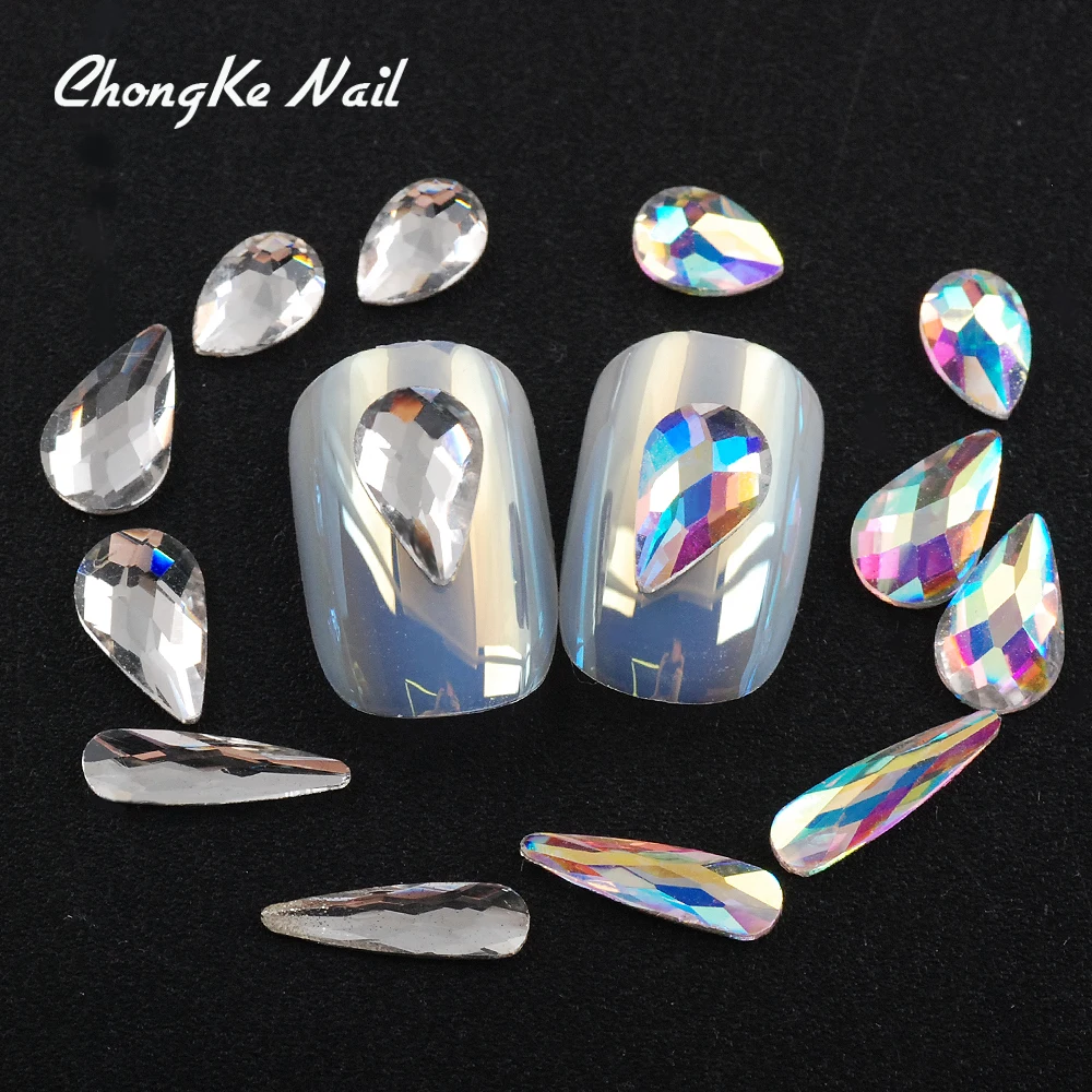 4x6 мм, форма в виде капли Стекло Стразы Bling Crystal AB плоская задняя капля дождя камень для дизайна ногтей украшения инструменты, 20 шт./лот
