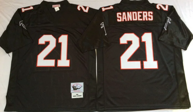 Красный Stitiched, Atlanta, Deion Sanders, brett favre, Vick, Throwback для мужчин Джерси - Цвет: Красный