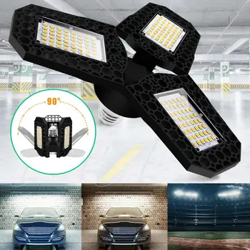 

E27 360° LED Garage Light Deformable 3000K/6000K Industrial Lamp Super Bright Indoor High Bay Light Garage Workshop Warehouses