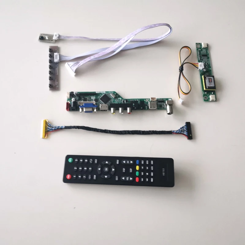 Для CLAA185WA03A/L пульт+ инвертор+ клавиатура ЖК-дисплей Панель 2CCFL 30Pin LVDS VGA HDMI AV USB RF T. V56 плата контроллера DIY kit