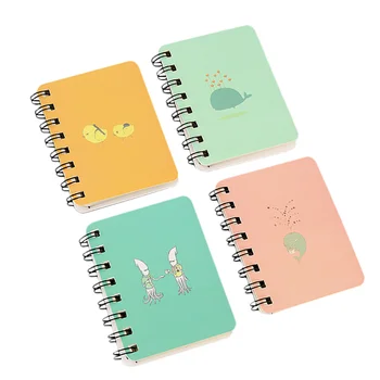 

12pcs Cartoon Animals Side-spiral Notebooks Portable Pocket Notepad Students Stationery for Diary Journal Travel (Random Color)
