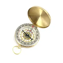 Pure copper clamshell compass with portable compass pocket luminous watch tool measuring multi-function outdoor ruler metal