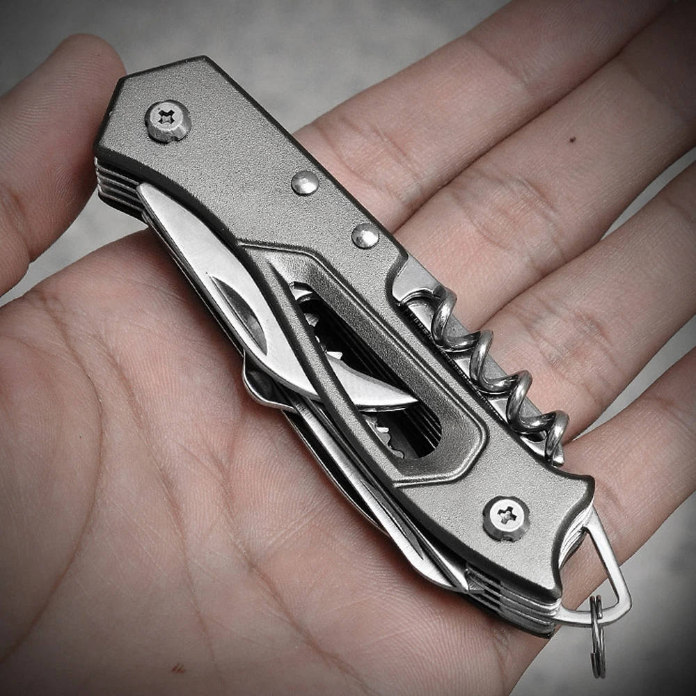 Folding Knife Outdoor Multifunctional Swiss Knife Camp Multitool Bottle Opener Portable Scissors Saw Military Fold Pocket
