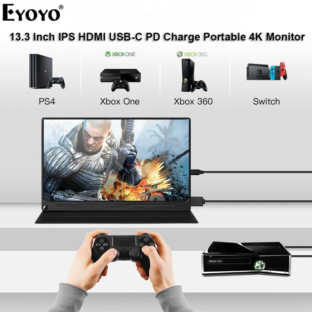 Eyoyo Em13q 13 3 Ips 3840x2160 Uhdポータブルモニター Macbook Pc Ps4 Xbox スイッチ Lcd 4k Hdmi Dp ゲーマーモニター用 Aliexpress Computer Office