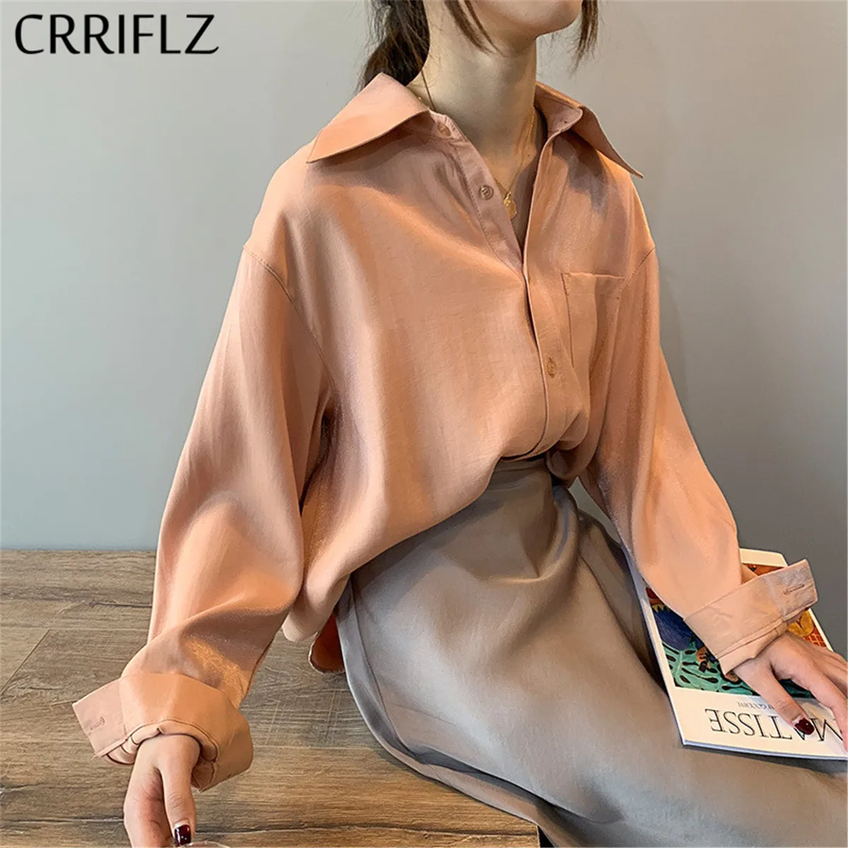 Crriflz 2020 НОВАЯ шикарная Повседневная Свободная рубашка из поплина женская
