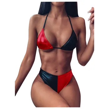 

New Bikini 2020 Women's Solid Set Swimsuit Two Piece Filled Bra Swimwear Beachwear Swimwear Women Tankini Sexy Bikini Women #20