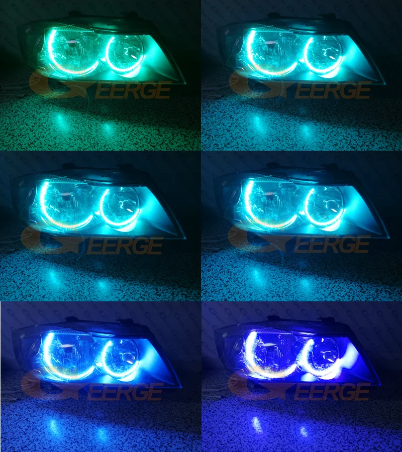 Для BMW E90 E91 saloon 2005 2008 галогенная фара RF remote Bluetooth APP многоцветный c образный стиль RGB