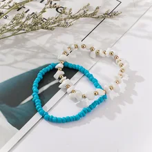 AliExpress аксессуары в новом стиле простой Природный Ветер нерегулярные каменные бусины браслет ножной браслет 2 шт