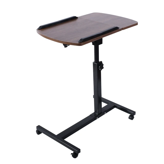 Foldable Computer Table Standing Desk Lifting Movable Study Table Adjustable Portable Laptop Desks Laptop Bed Tables 40*60cm Wild Oak
