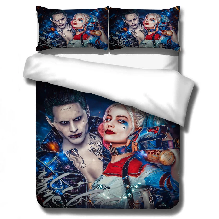 Marvel Harley Quinn3D Комплект постельного белья отряд самоубийц пододеяльники наволочки