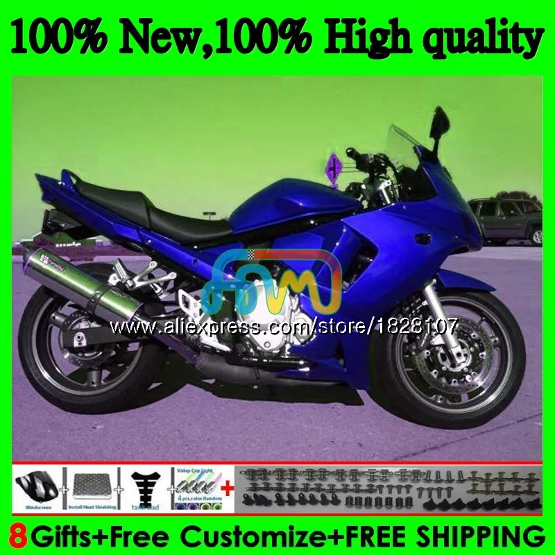 650 комплект для SUZUKI GSXF 650 GSX650F 08 09, 10, 11, 12, 13, 14, 45BS. 115 GSXF650 2008 2009 2010 все синий 2011 2012 2013 обтекатель