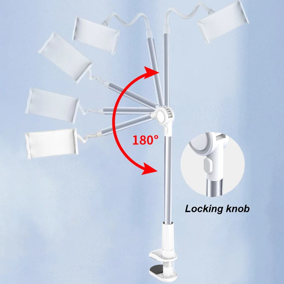 Подставка для планшета 4-11 дюймов, держатель для планшета, телефона, настольная кровать, зажим для планшета, 360, регулируемая, гибкая, для ipad mini air pro, samsung