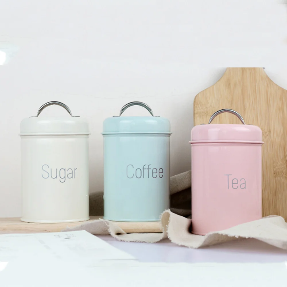 Металлическая банка для хранения, минималистичный контейнер для кофе, сахара, чая, скандинавские настольные бутылки для хранения, Домашний Органайзер для еды