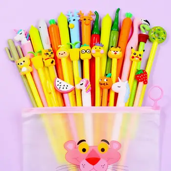 

30Pcs/Set Color Cute Kawaii Gel Pen Flamingo Cactus Kawai Stationary Office Accessory Stationery Back to School Supply Thing Kit