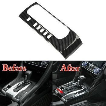 

Carbon Fiber Gear Shift Box Panel Cover Trim for Honda Civic 10Th 2016-2018 Car becoration