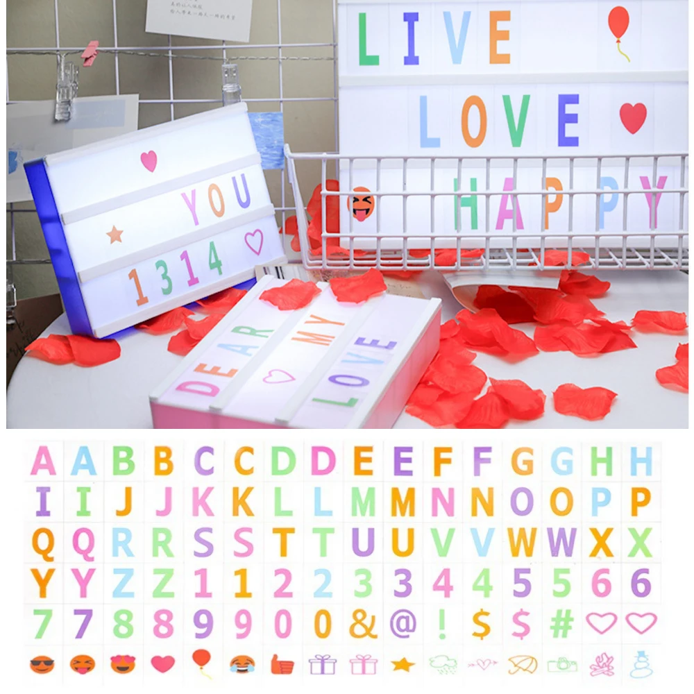 Letter Cards 1 Set 96pcs Colorful Black Letter Cards for A4 A5 A6 light box