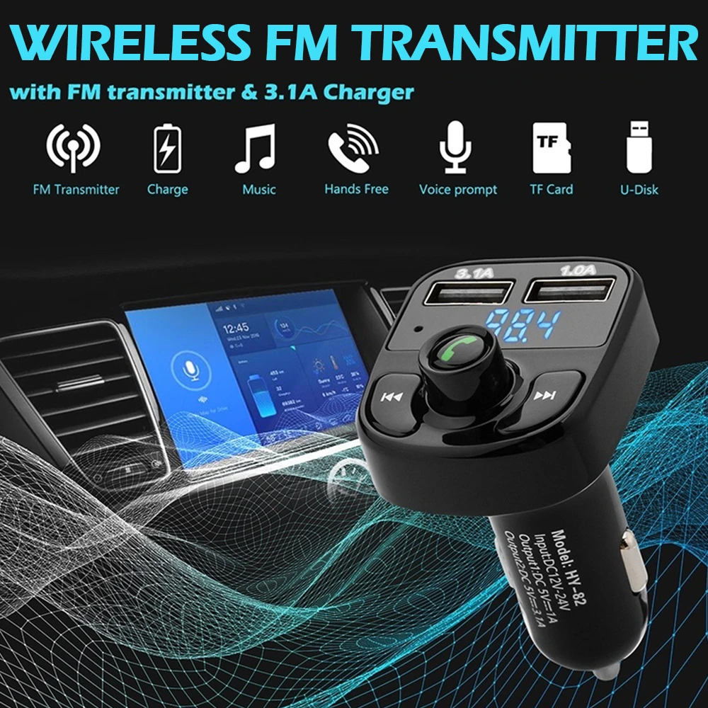 Wireless Bluetooth Handsfree Car Kit FM Transmitter MP3 Player Dual USB Charger*