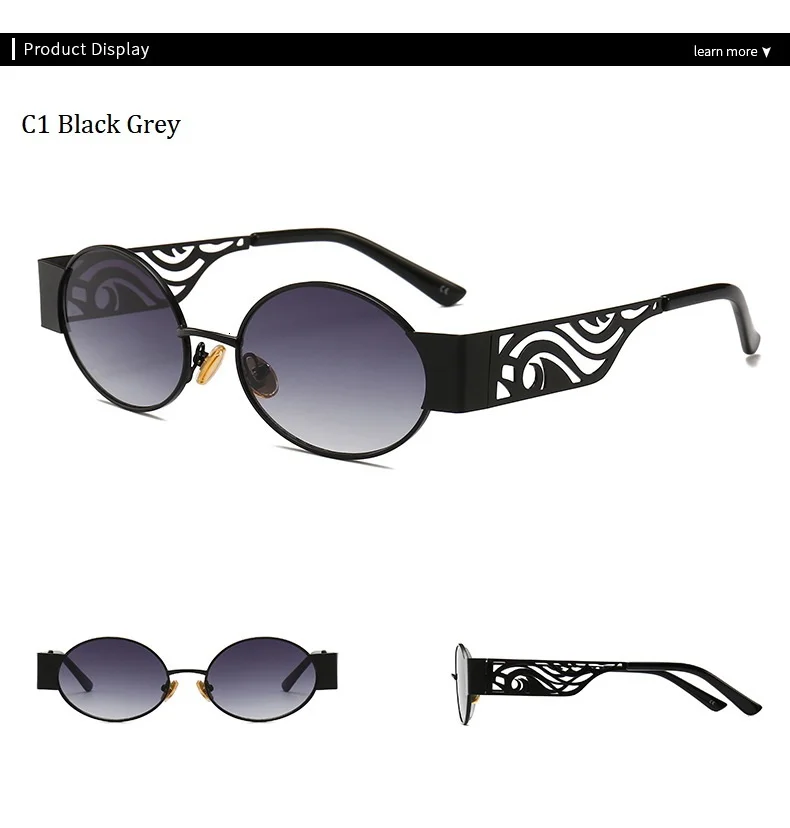 Овальные Солнцезащитные очки в стиле стимпанк с резным дизайном, металлические солнцезащитные очки в стиле панк для женщин и мужчин, круглые солнцезащитные очки в стиле ретро