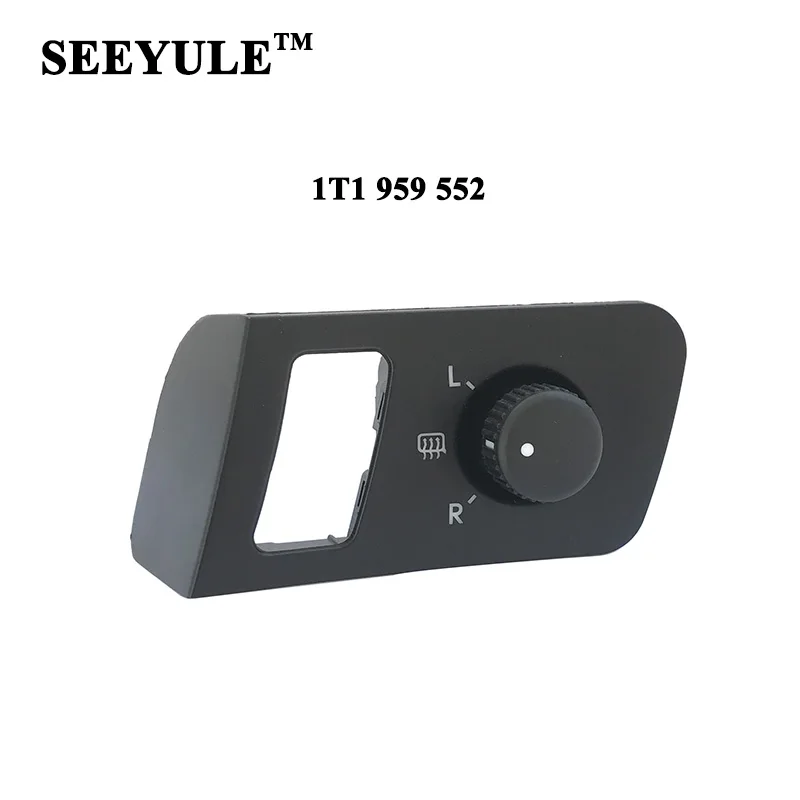 

1pc SEEYULE 1T1 959 552 / 1T1959552 Car Side Mirror Switch with Heating Function Adjust Knob for VW Touran Caddy 2005-2016