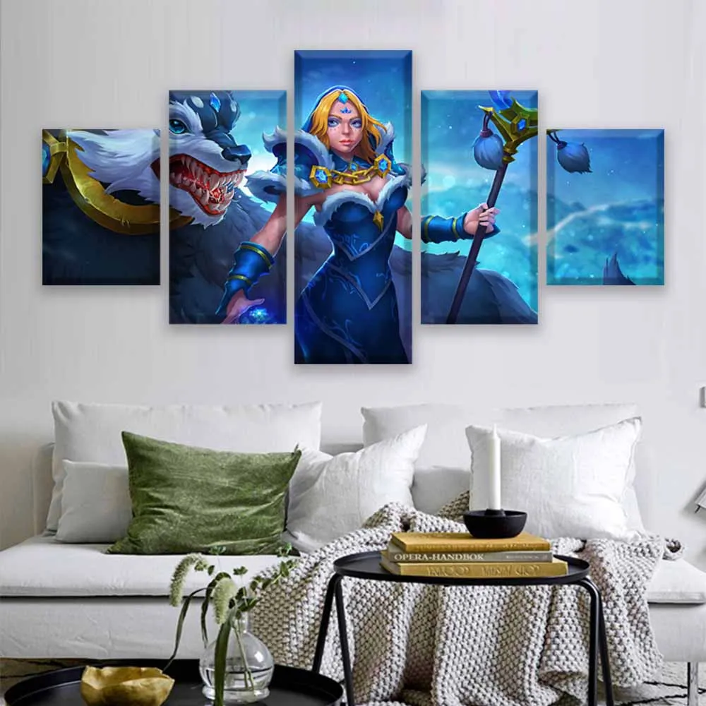 Framework 5 Panels DOTA 2 Juggernaut Modern Home Decorative Canvas Printed Painting Wall Art For Li
