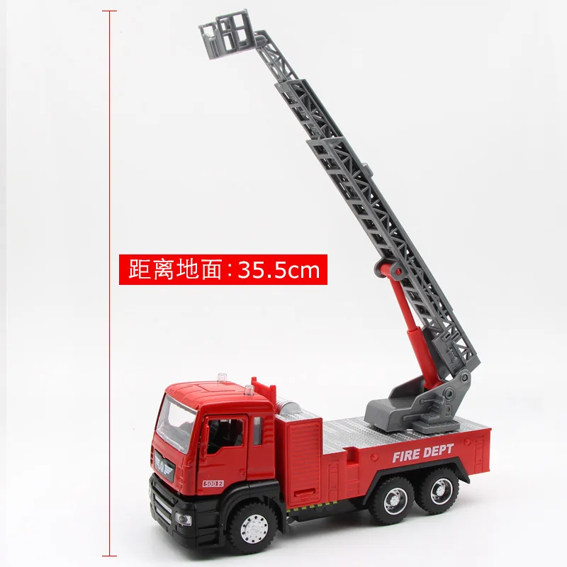 

Fire Truck Engineering Vehicle Door Opening Sound And Light Model Alloy Car Model CHILDREN'S Toy Car Warrior Car Model
