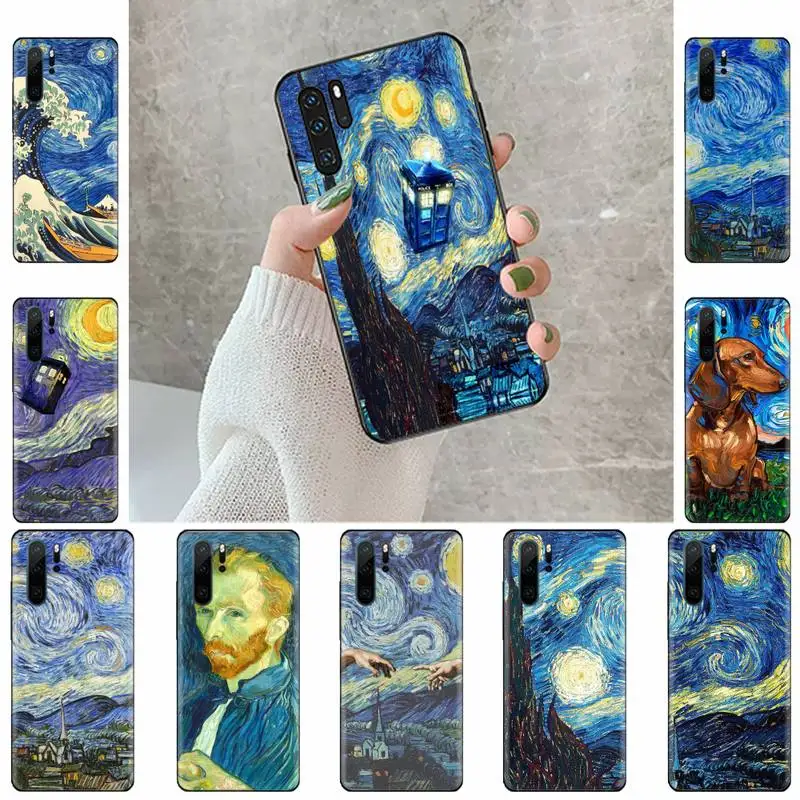 Чехол для Huawei honor Mate P 9 10 20 30 40 Pro 10i 7 8 a x Lite nova 5t с рисунком звездной ночи Ван Гога |