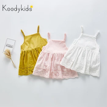 

Koodykids 2020 Baby Girl Dress Cotton Pink Summer Yellow White Dress Baby Girl White Girls Party Dress Clothes Toddlers Clothes